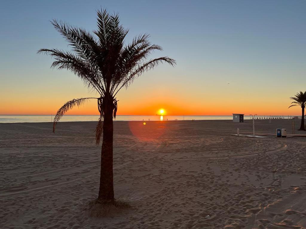 Apartamento 1ª Linea De Playa - Con Piscina Y Parking Playa de Gandia Dış mekan fotoğraf